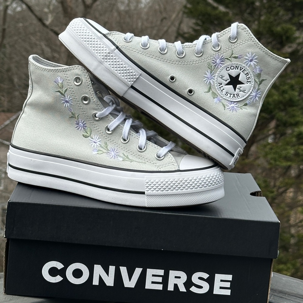 Converse Gray Chuck Taylor All Star Platform High Casual Sneaker Womens 6.5 NEW